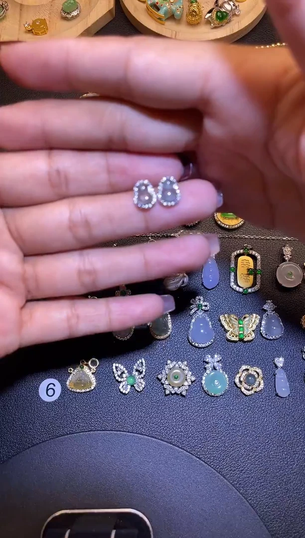 吊坠(不含链)银S925镶嵌翡翠1