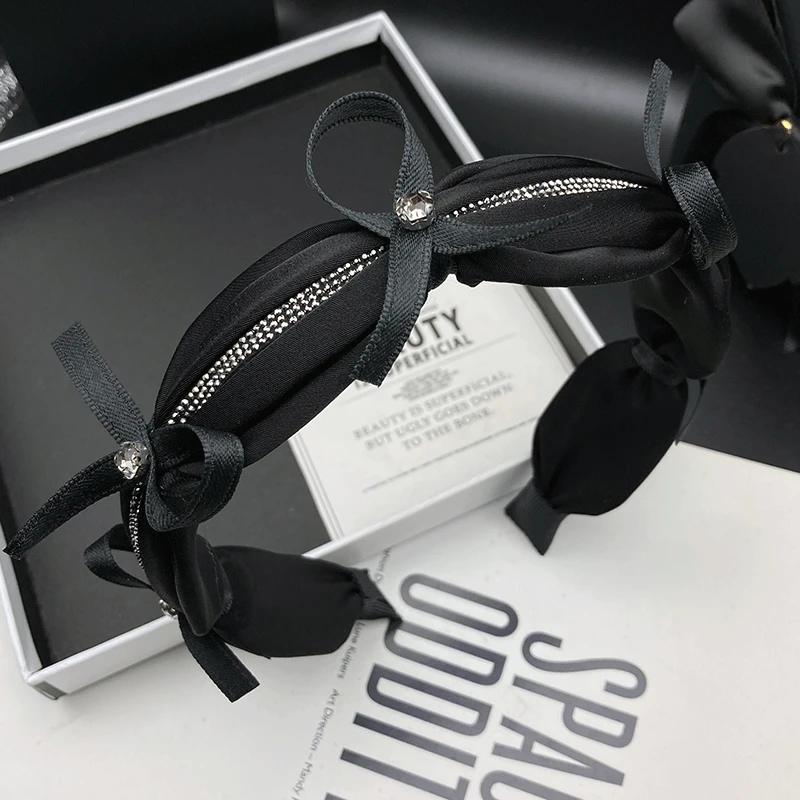 饰品简约发饰百搭窄边发箍甜美极简风日韩女士蝴蝶结黑色轻奢新款