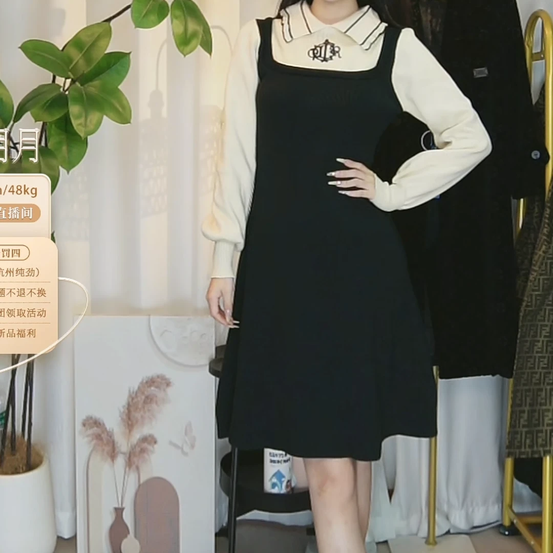 95新 DIOR/迪奥 长款logo刺绣针织连衣裙/fy5078