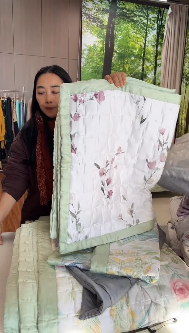 莱赛尔纤维高端天丝陌上如玉枕套一对（绿边）