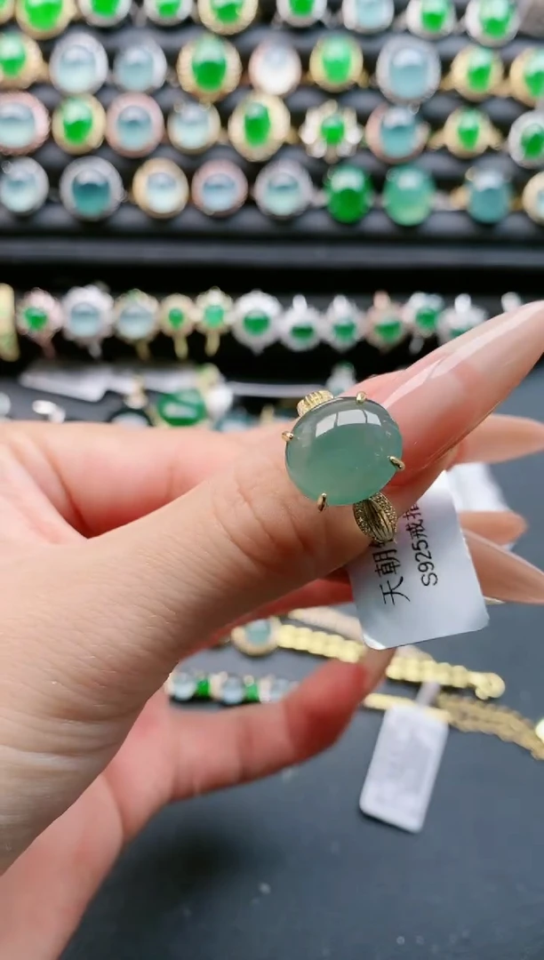 【闪购商品】翡翠戒指银S925镶嵌111111