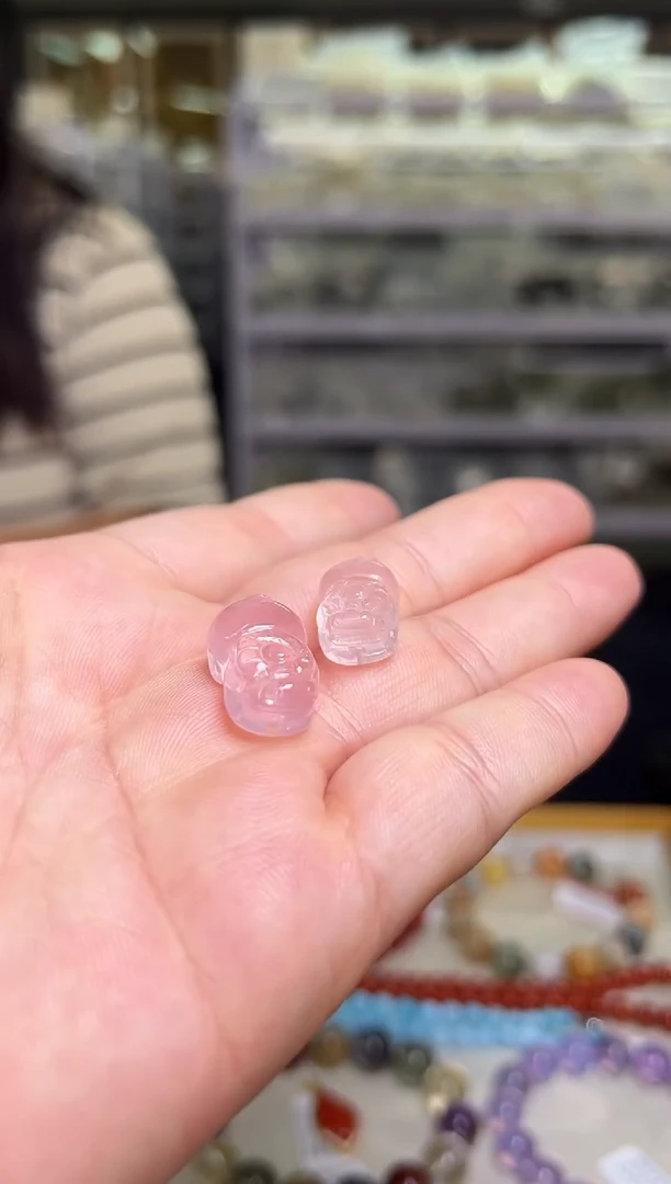 未镶嵌珠宝半成品水晶粉水晶貔貅   多样性发一 BB1064