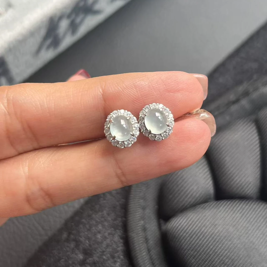 缅甸A货翡翠银镶