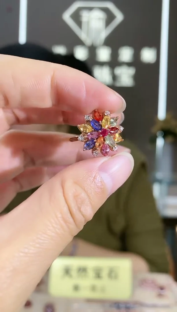 【闪购商品】彩色蓝宝石手饰银S925镶嵌手饰