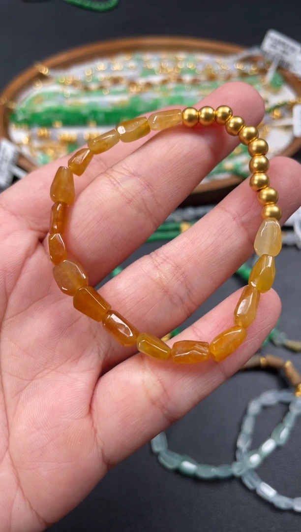 套链足金镶嵌翡翠每***心多样性  发货一条   P608