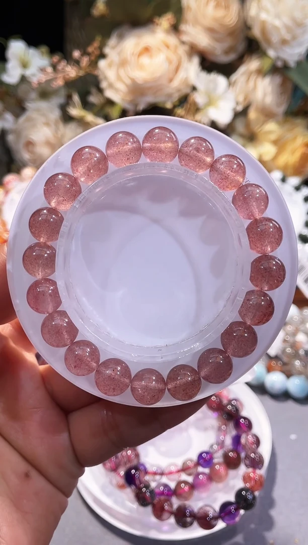 未镶嵌手串水晶草莓晶单圈9m+