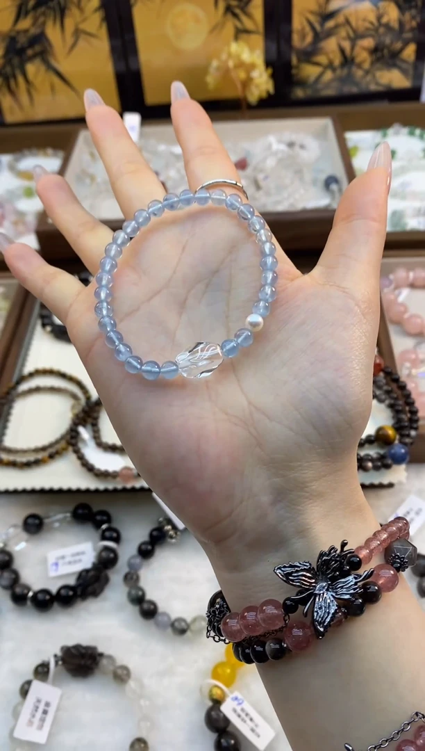 【闪购商品】水晶手链未镶嵌海蓝宝白水随行