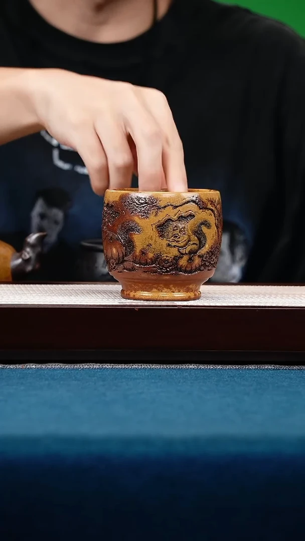 茶壶紫砂龙骨金砂主人杯彩绘