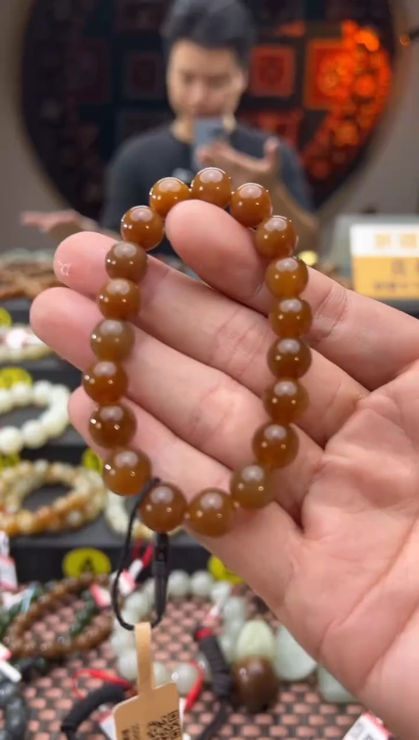 未镶嵌手串和田玉且末料金山糖手串卡10