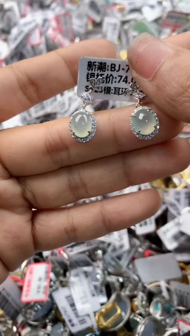 银S925镶嵌戒指翡翠141414---6
