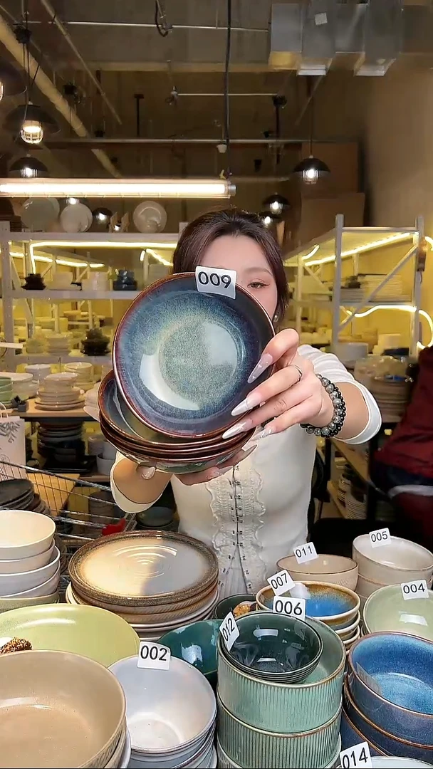 瓷21外贸尾货高温釉下彩陶瓷餐具默认微瑕