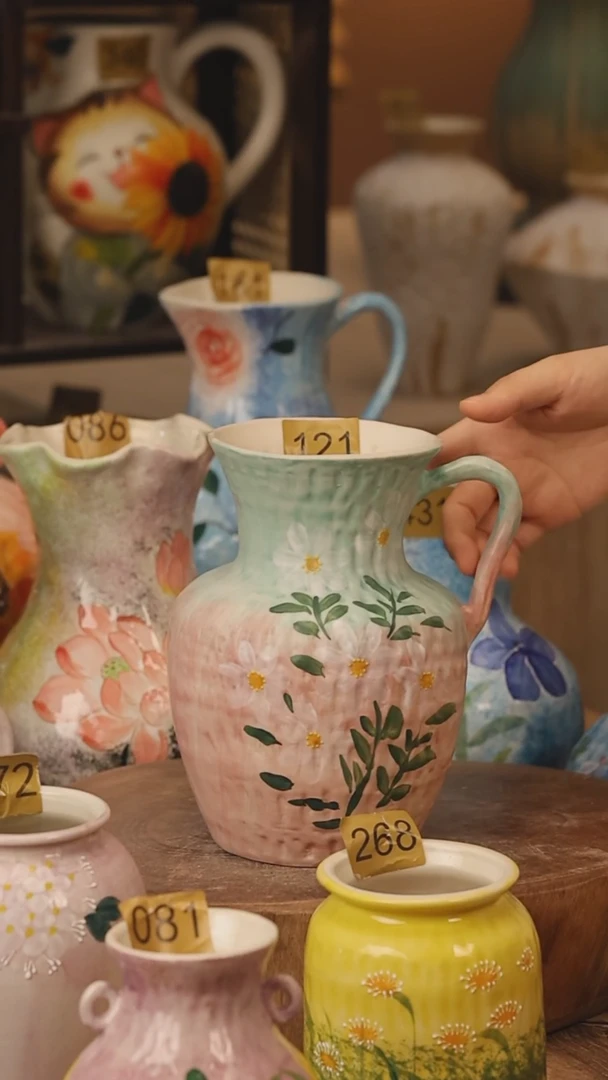 陶瓷121景德镇设计师手作花器摆件侘寂风