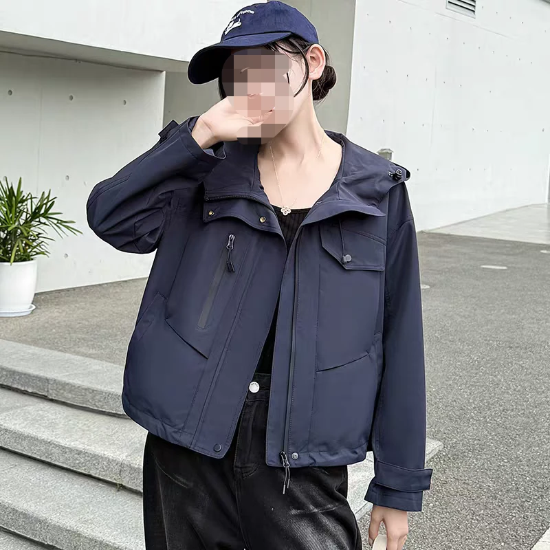 【0041#】连帽常规款外套短外套秋季潮流女时尚户外休闲