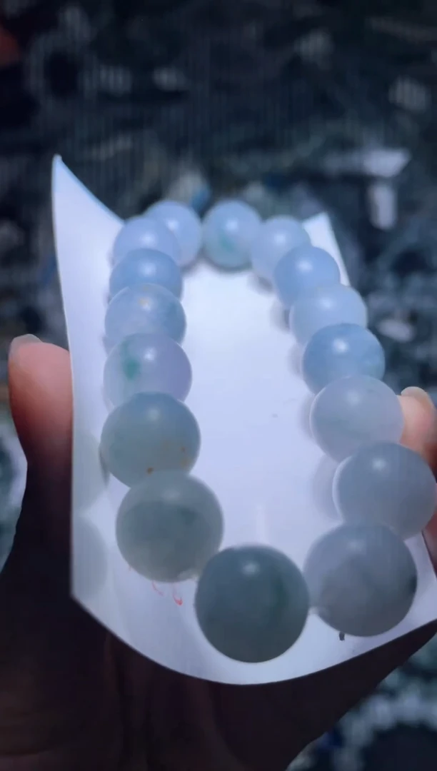 未镶嵌定制翡翠天然缅甸翡翠手串123