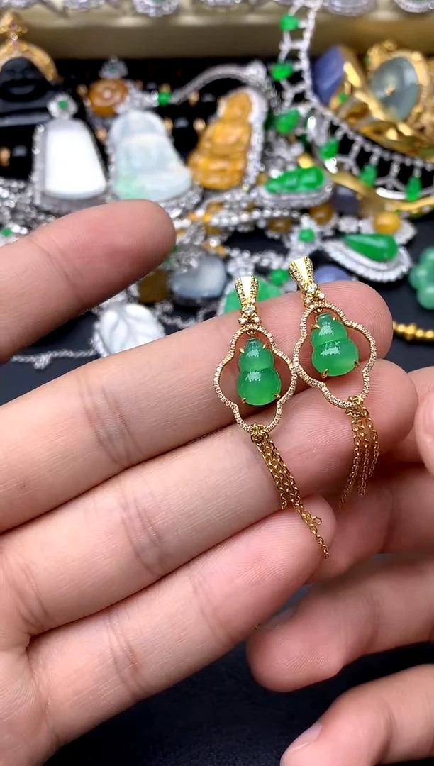 18K金镶嵌翡翠耳饰291-中国好珍宝