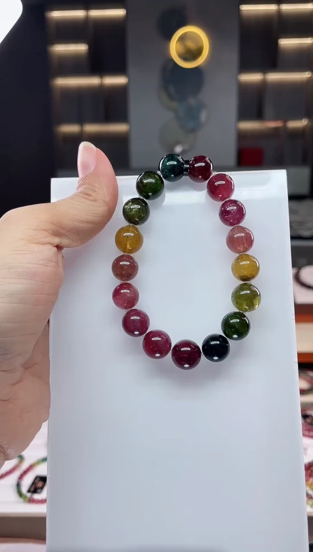 未镶嵌老矿碧玺单圈手串11mm+碧玺（多样性发一条）Q