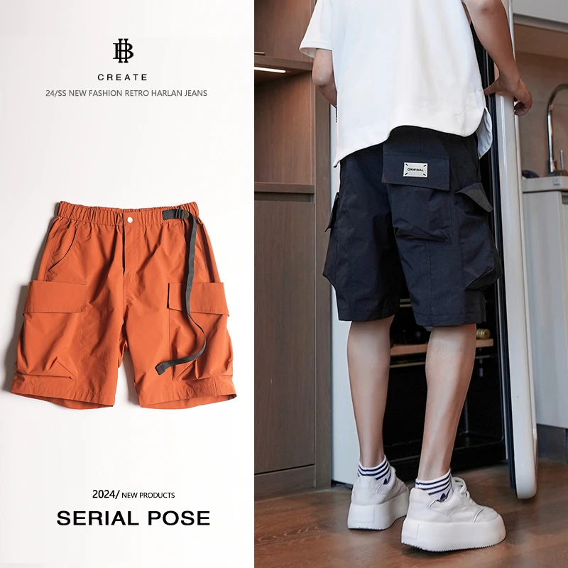 男生潮牌高级感工装短裤五分裤男款2024新款夏季男士休闲中裤chic