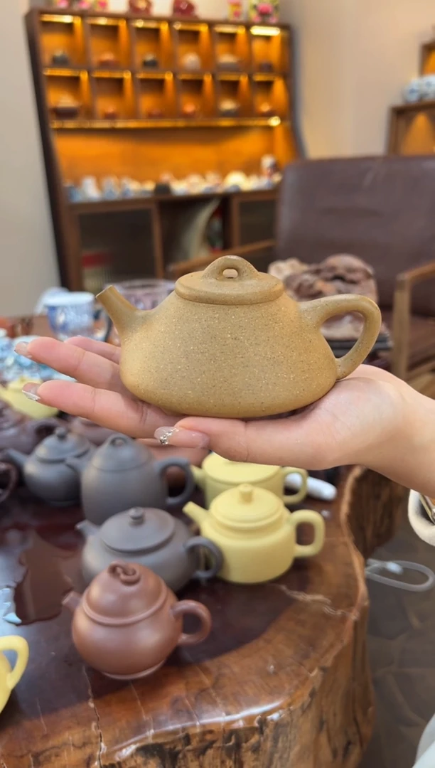 【闪购商品】紫砂茶壶【头哥手工壶】子冶石瓢黄金段光素