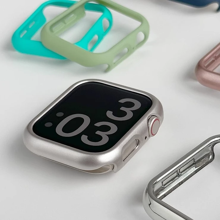 适用iwatch新款保护壳9半包8适用苹果applewatch表壳PC防摔硬壳潮