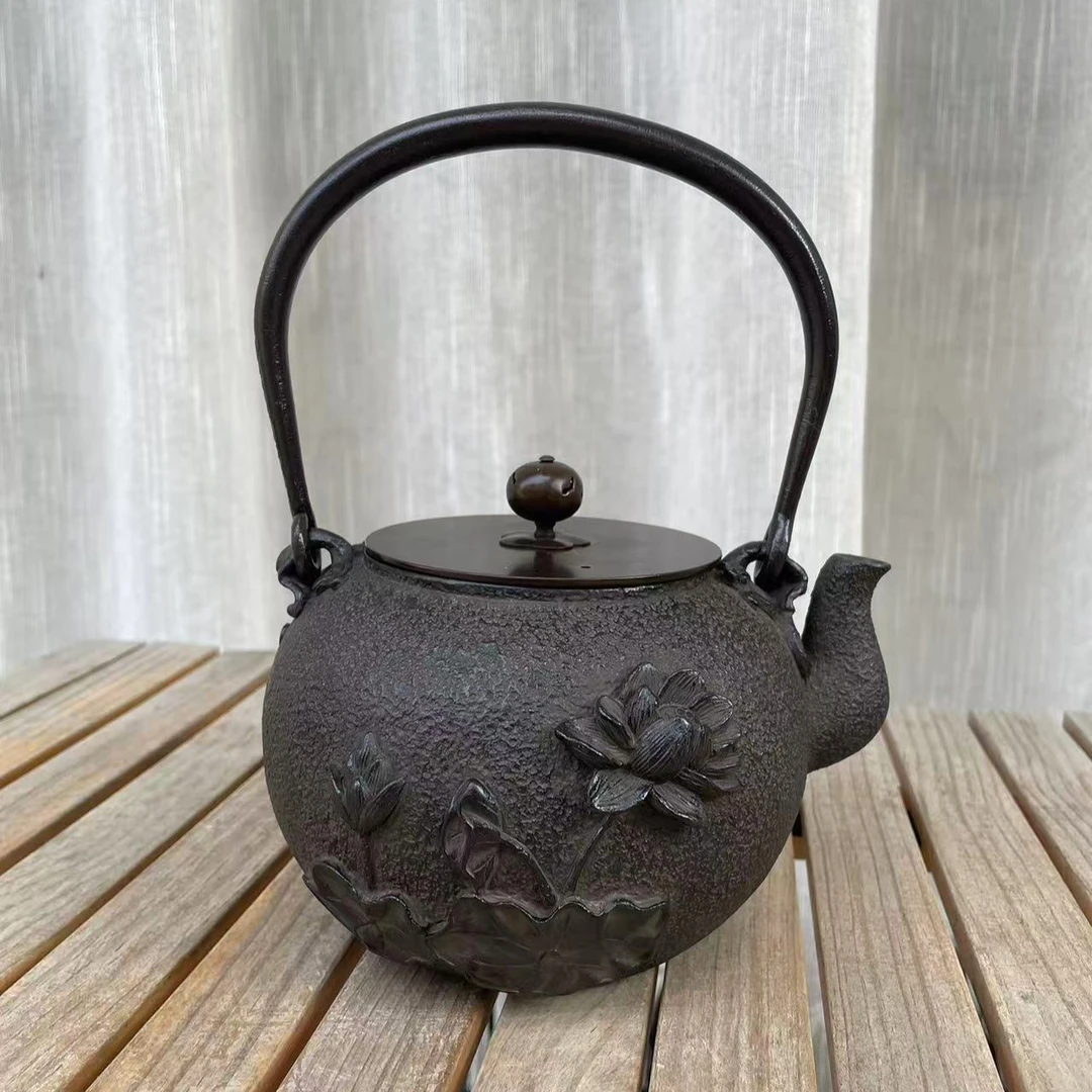 手工铁壶佛手莲花  1200CC铸铁壶