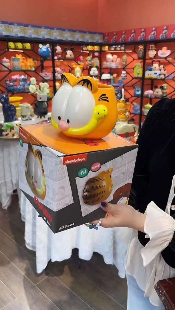 瓷片@@加菲猫陶瓷零食碗