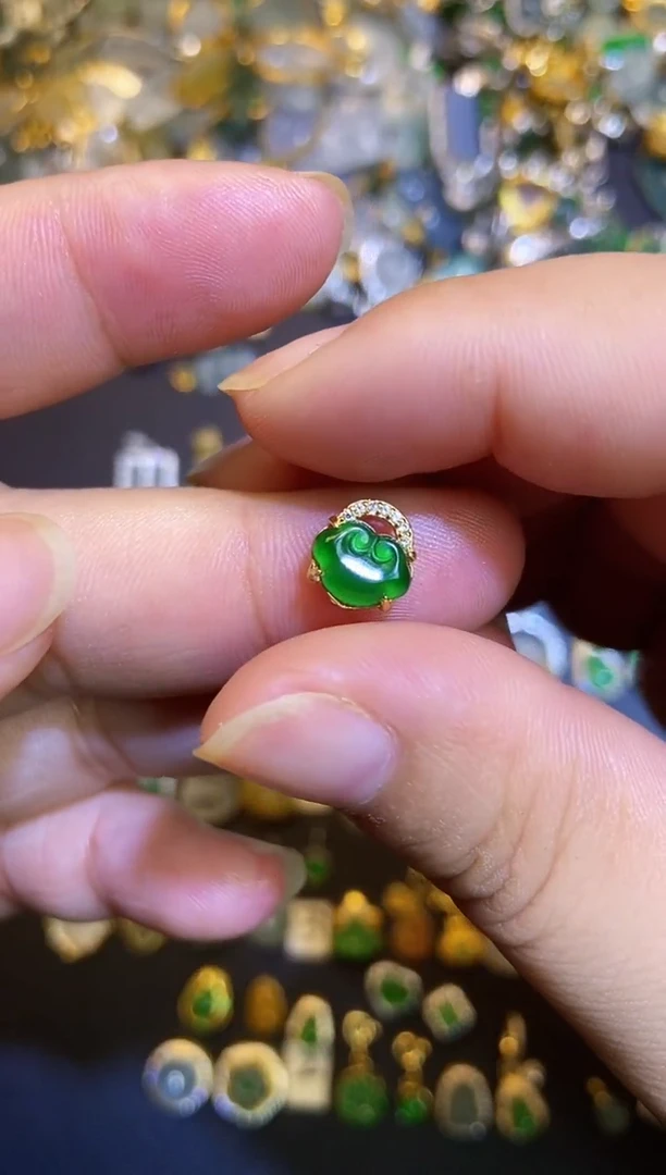 翡翠银S925镶嵌吊坠(不含链)1