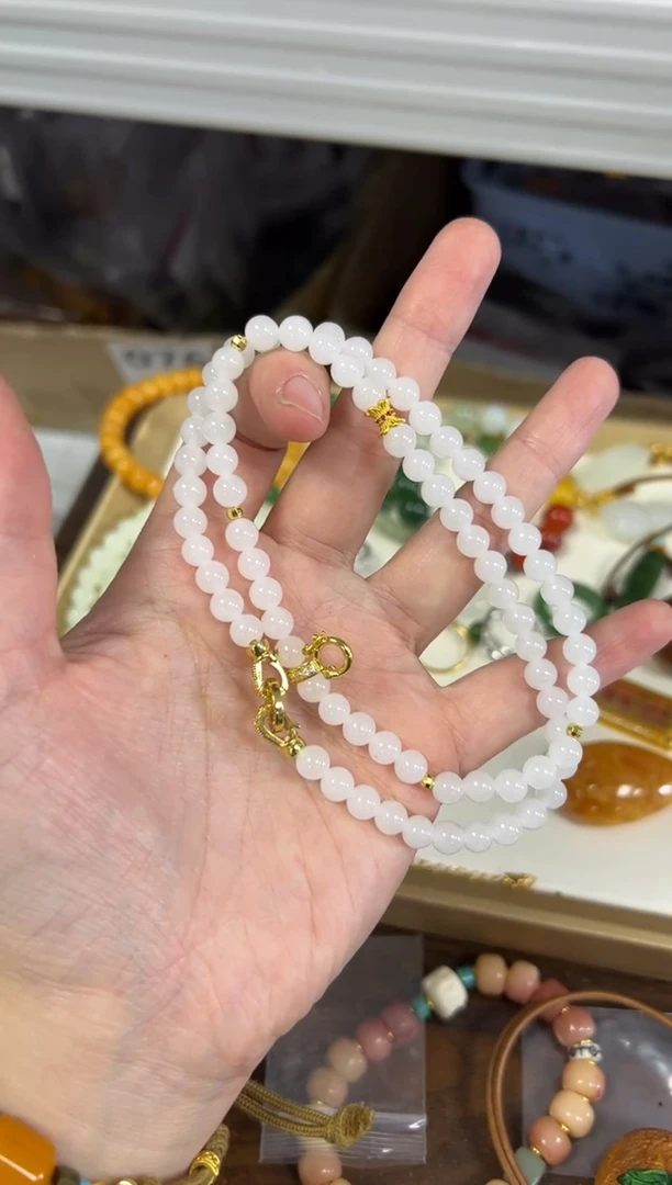 项链未镶嵌和田玉孤品和田玉白玉万能扣项链[2000]