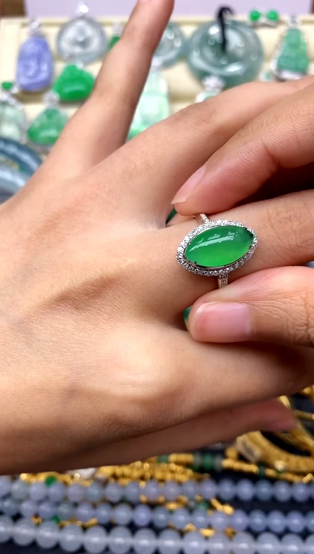 翡翠戒指18K金镶嵌214-中国好珍宝