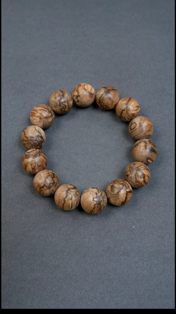 沉香手串17mm虎斑菩萨棋30.13g