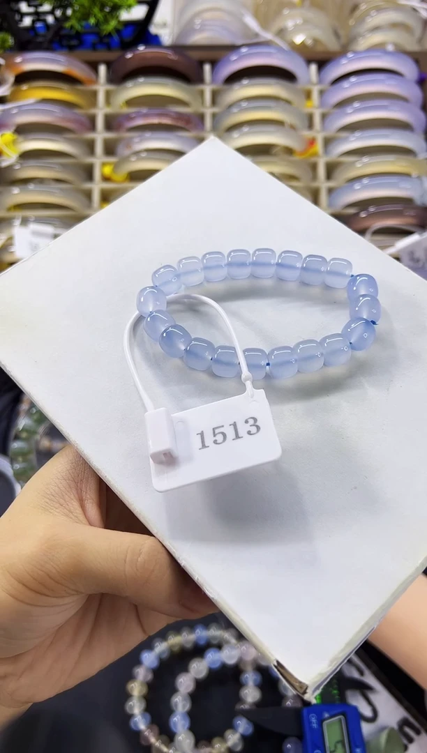 玛瑙/玉髓手镯未镶嵌土耳其蓝1513-10mm