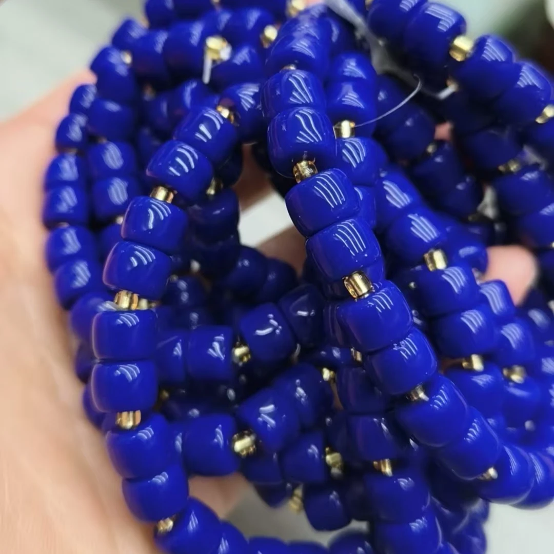 南非料蓝舒切面桶珠手链经典简约时尚可做DIY配件款