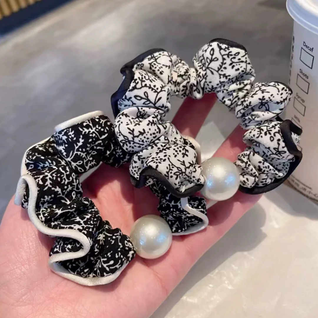 春款碎花大肠发圈气简约花边头绳头花少女发绳发饰2297+2285