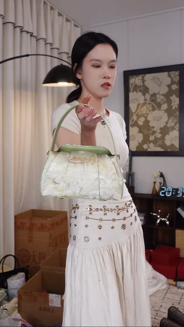 织物734 钱绿色包包