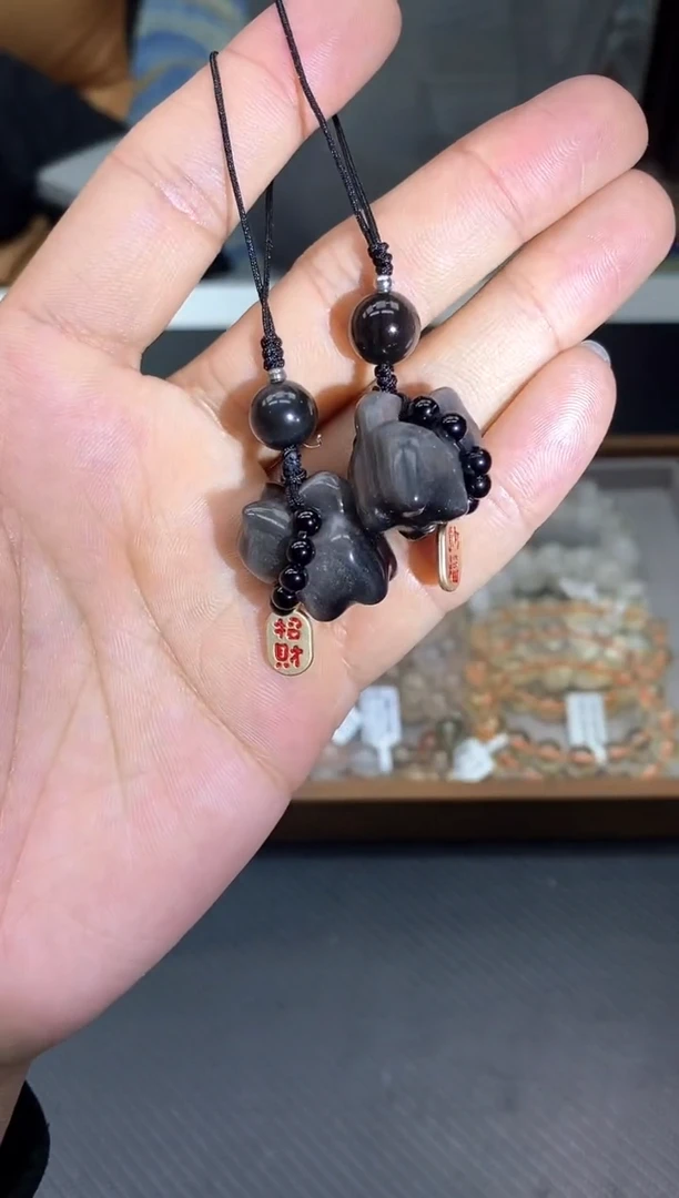 未镶嵌手串水晶2银曜石小猫