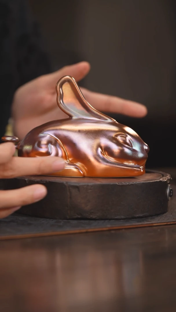 【闪购商品】杯16柴烧柴房陶瓷｜茶宠玉兔