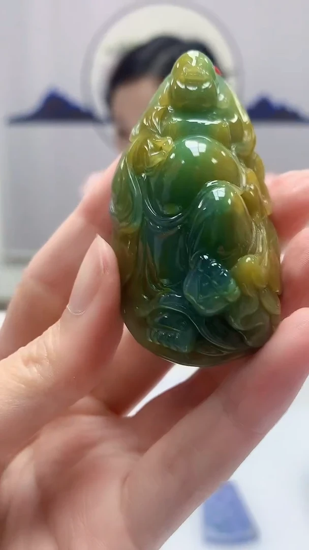 【闪购商品】定制翡翠未镶嵌4852zm-毛货赠珠链佛公146