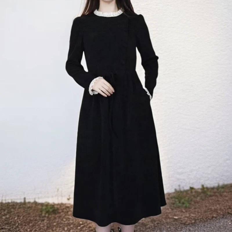 165#【木兮兮专属】2025年秋季新款气质显瘦百搭时尚蕾丝边连衣裙