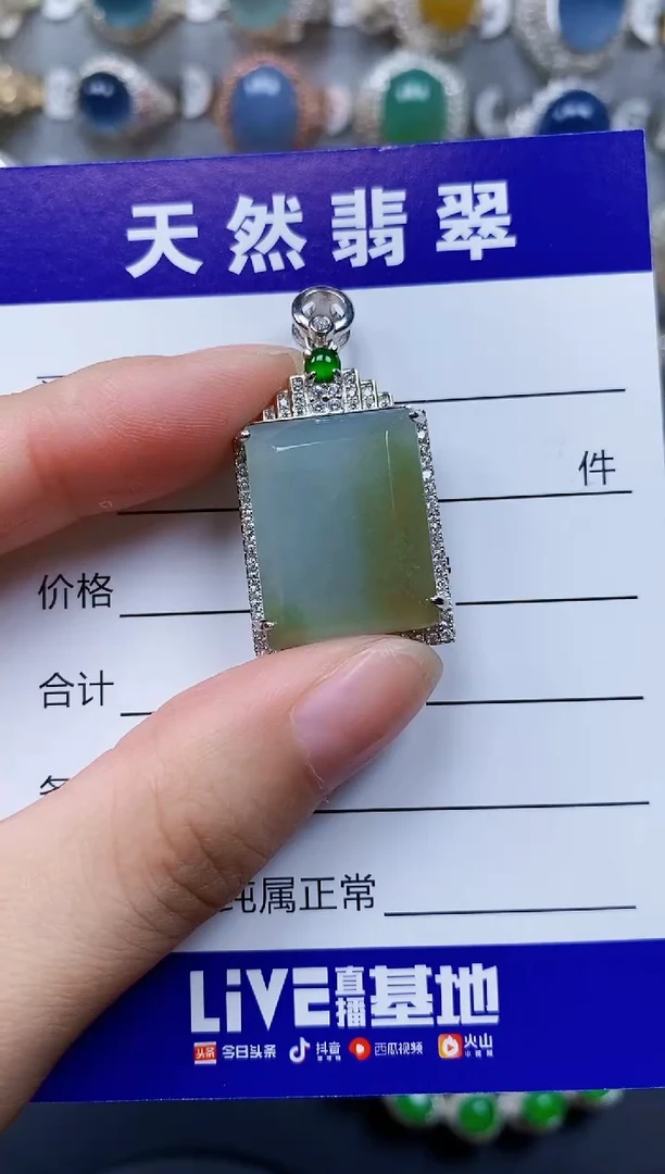 翡翠银S925镶嵌颈饰713