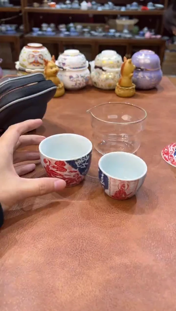 真的很便宜会开片的旅行茶具