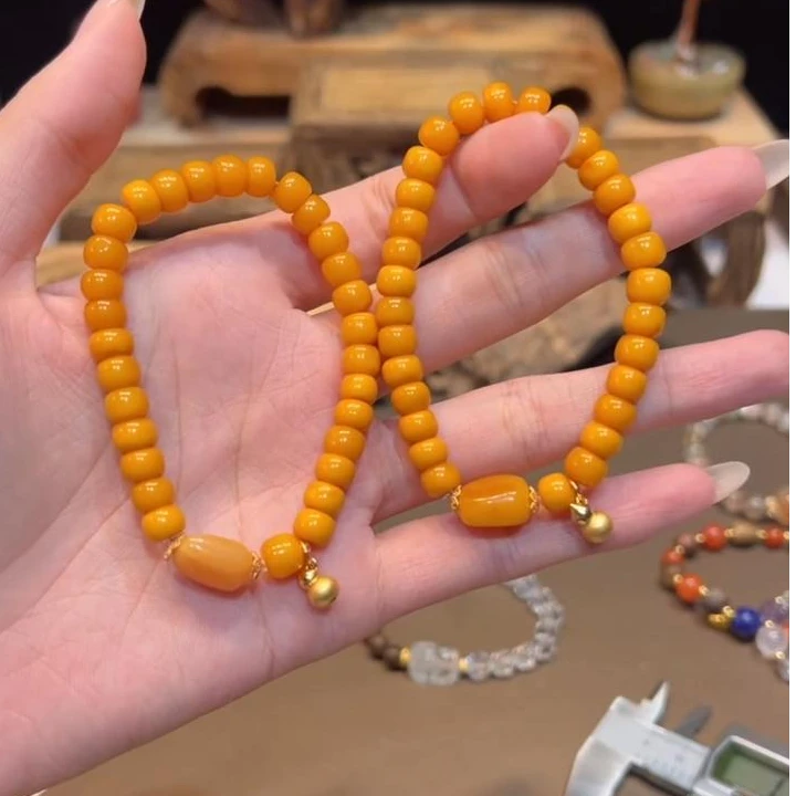单圈老型珠蜜蜡手串搭配枣珠葫芦配件手链E7033多样性发一
