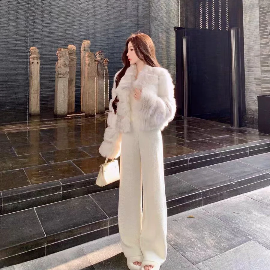 【安卡家】2025【落日甜酒】新款加密加厚车条狐狸毛气质外套