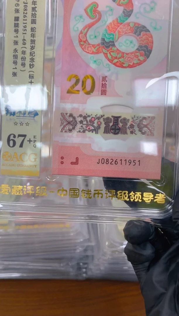 塑料2025蛇钞 真钞 评级封装