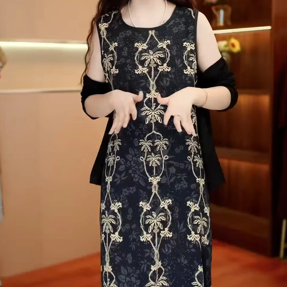 【黑金藤曼 】夏季女装气质连衣裙收腰显瘦修身时尚裙子1181