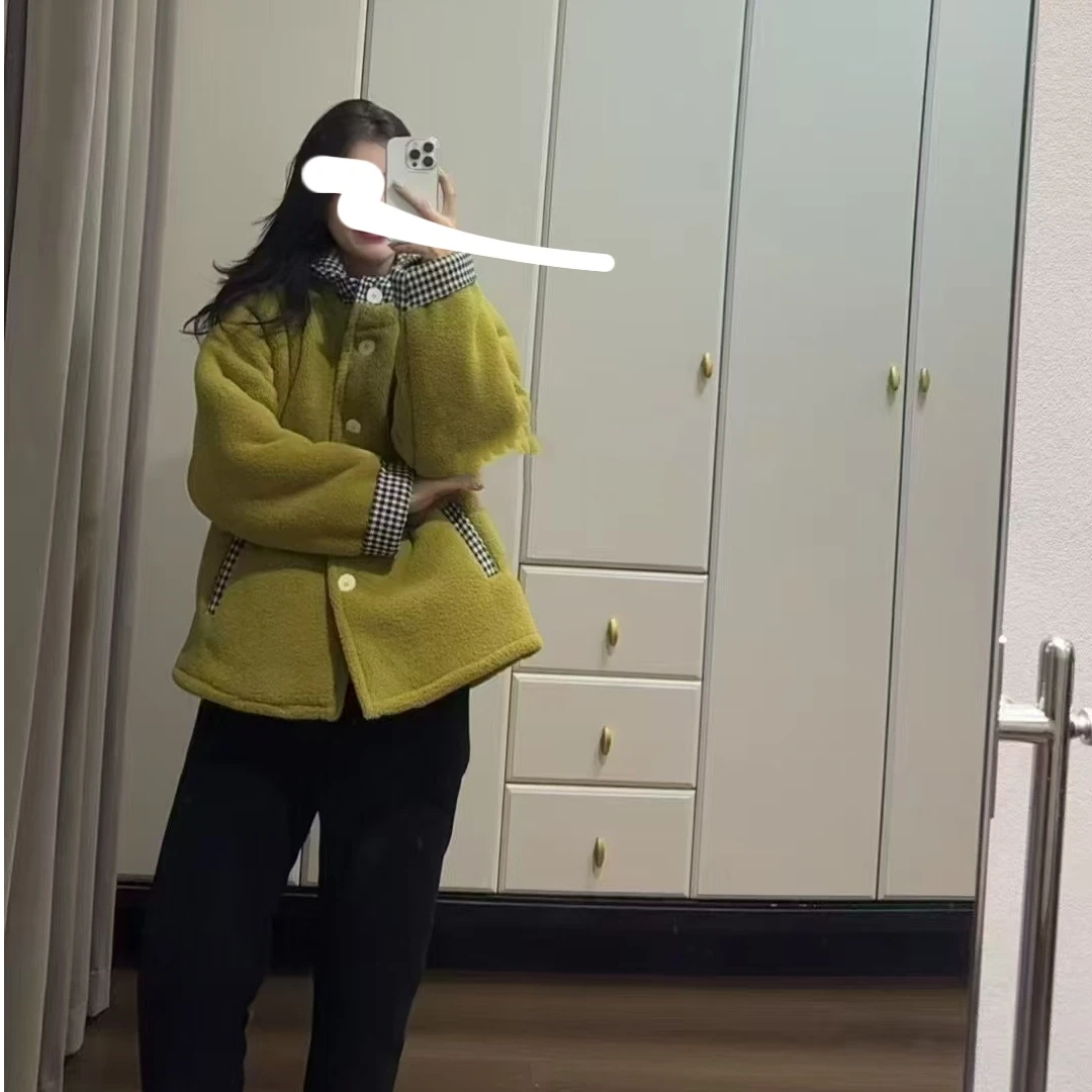 （柚子同款）XY冬季格子帽睡衣加厚加绒家居服2件套