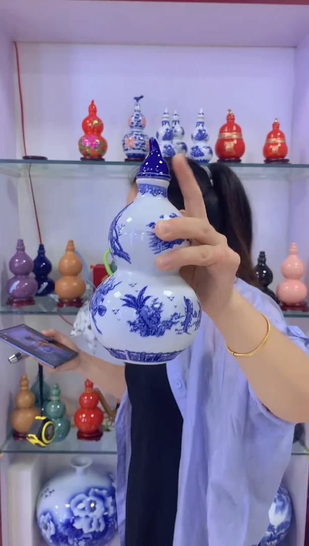 1斤装青花葫芦空酒坛