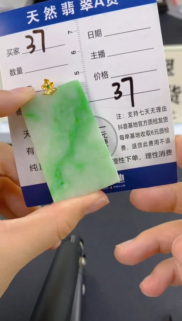 【闪购商品】翡翠颈饰18K金镶嵌天然A货翡翠