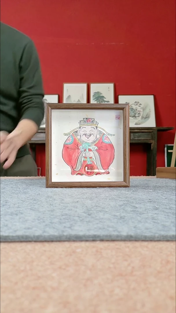 国画纯手写纯手绘-带框尺寸17*17