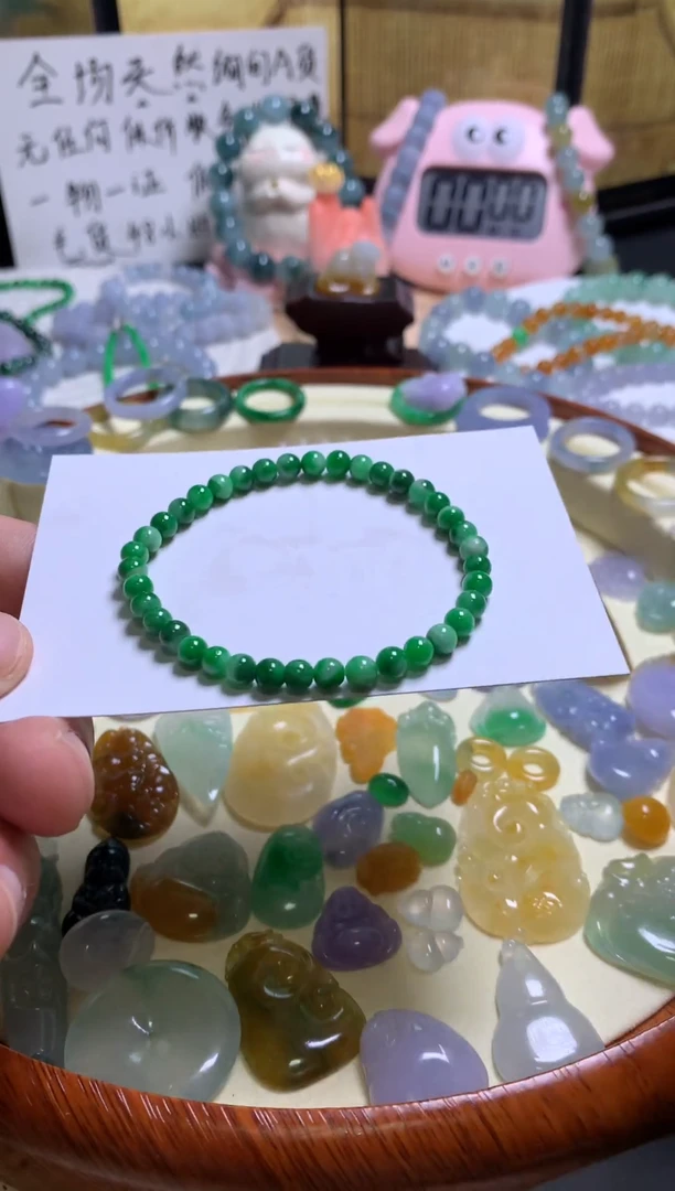 未镶嵌定制翡翠翡翠辣绿小米珠