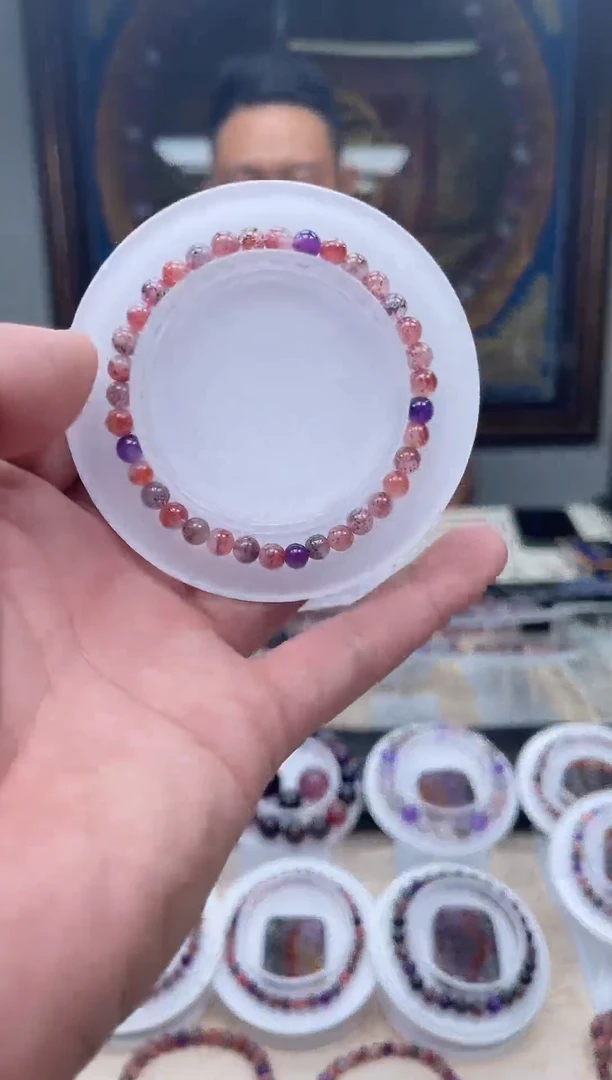 未镶嵌手串水晶超七黑加仑6mm 多样性发一