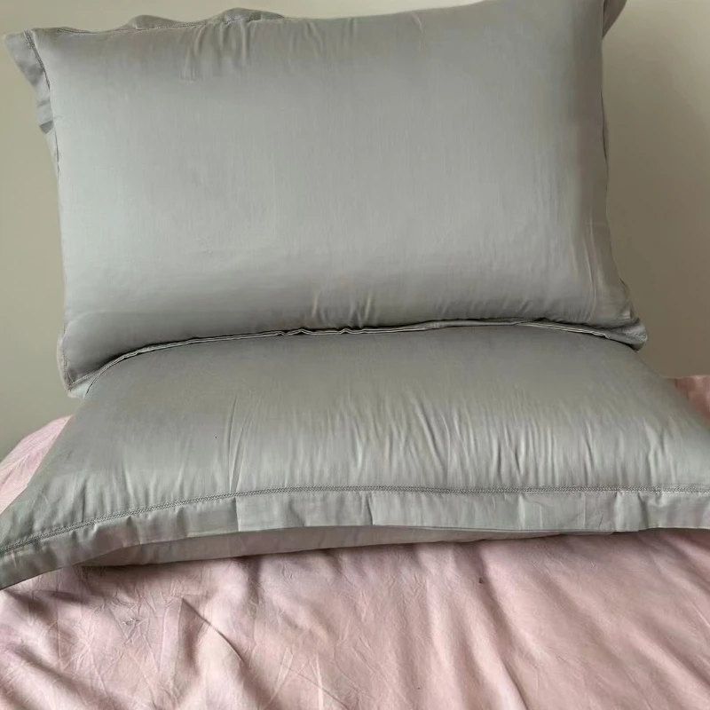 新疆长绒棉全棉贡缎枕套纯色简约时尚
